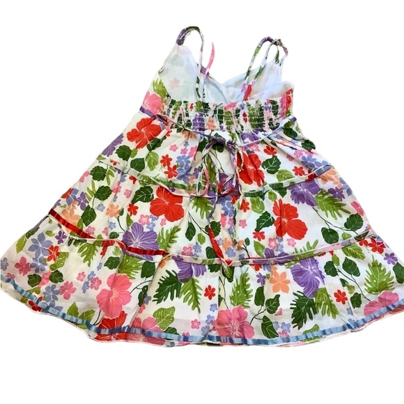 Plum Pudding spaghetti strap tiered floral tank top | girls 6X | peasant summer - Picture 2 of 6